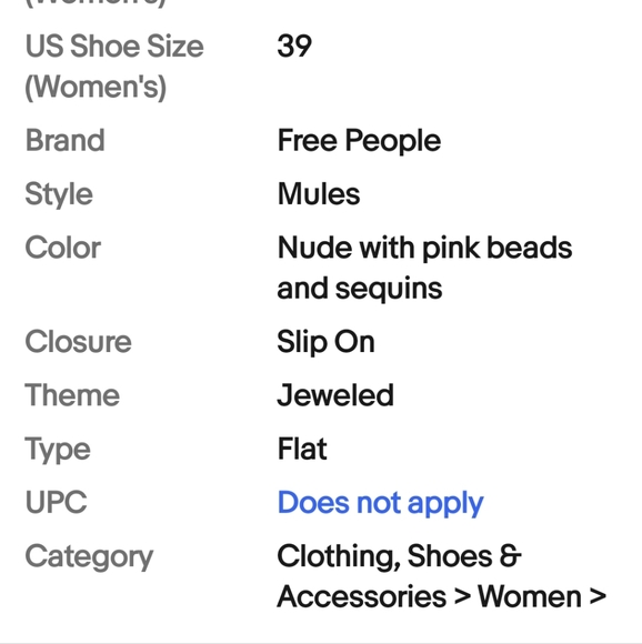 FREE PEOPLE x ASOS Allure Sequined Slipper Mules Size 9 never worn, but no tags - Picture 8 of 8